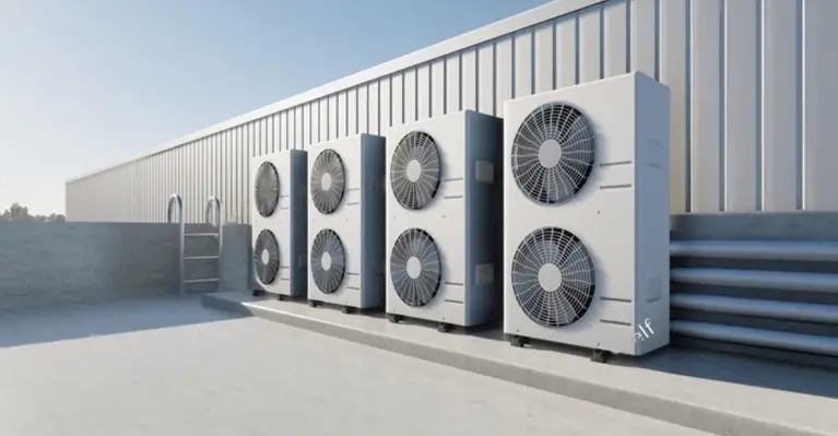 fan coil units installed at the roof top