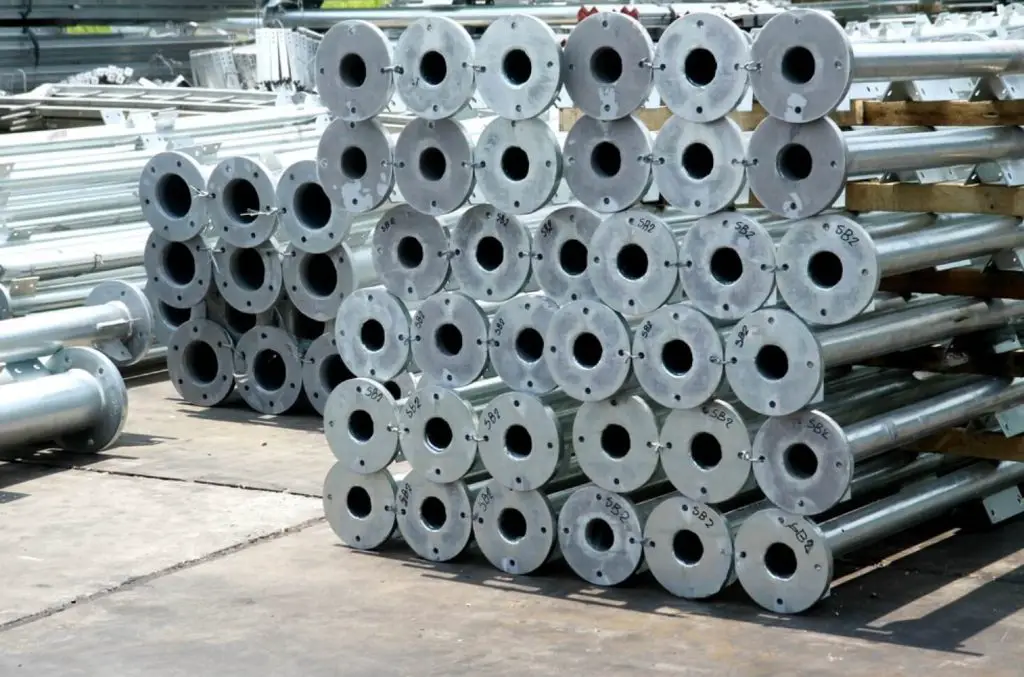 hot-dip-galvanized-steel-pipes-bunch-on-the-rack-in-warehouse-before-shipment