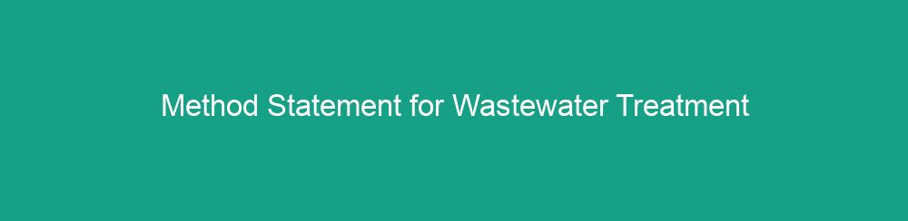 Method Statement for Wastewater treatment